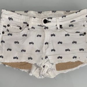 Rag + Bone Jean Shorts with Motorcycles